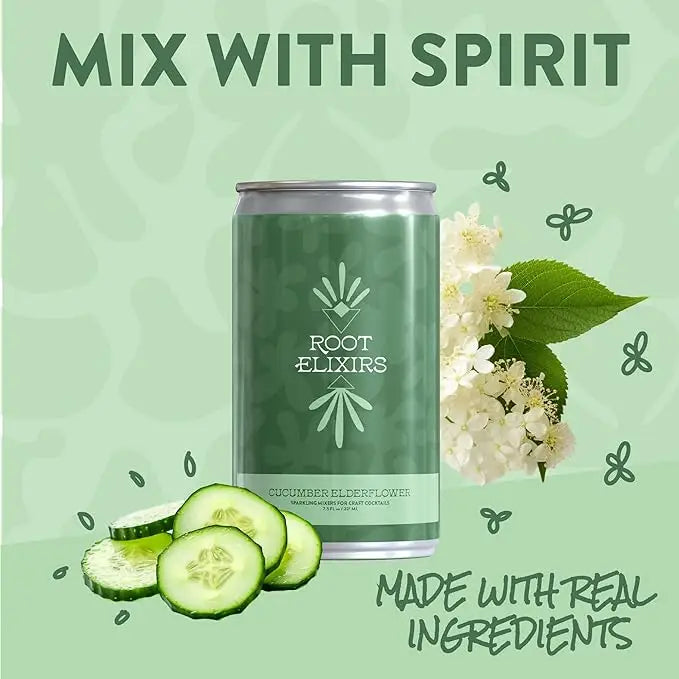 Root Elixirs Cucumber Elderflower Soda